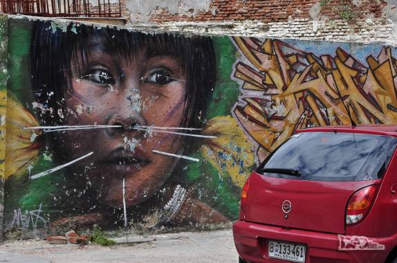 Arte nas ruas do Centro Velho de Montevideo, no Uruguai